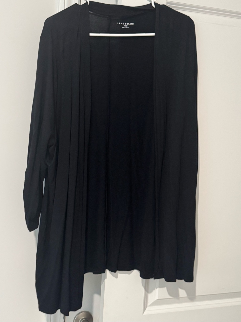 Lane Bryant Black Open-Front Draped Cardigan